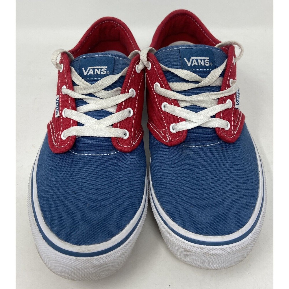 Vans Off the Wall Blue/Red Low Top Skate Shoes Sneakers Youth Kids Size 6.5